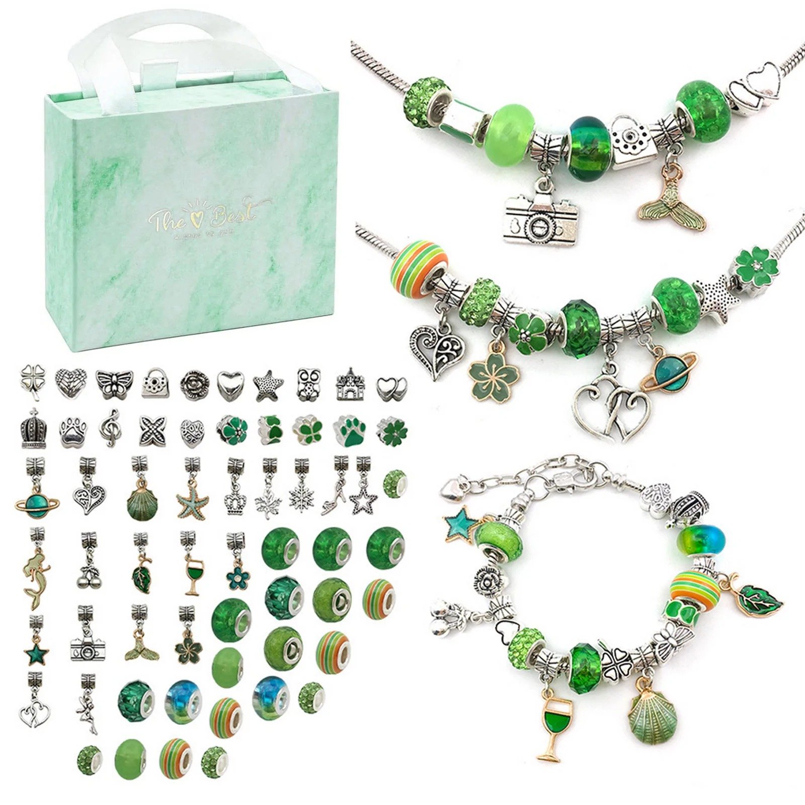 (🔥2022 TOP 1 TRENDING🔥)Charm Bracelet Jewerly Making Kit(Buy 3sets and Get 3rd for Free )