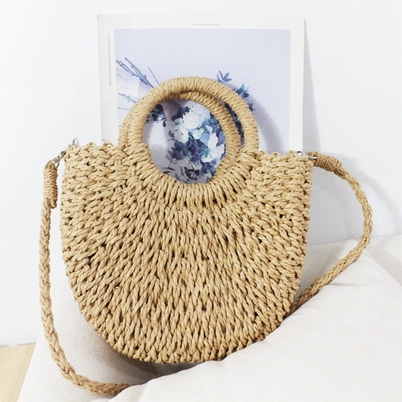 Women's All Seasons Straw Elegant Beach Classic Style Shoulder Bag Handbag Straw Bag