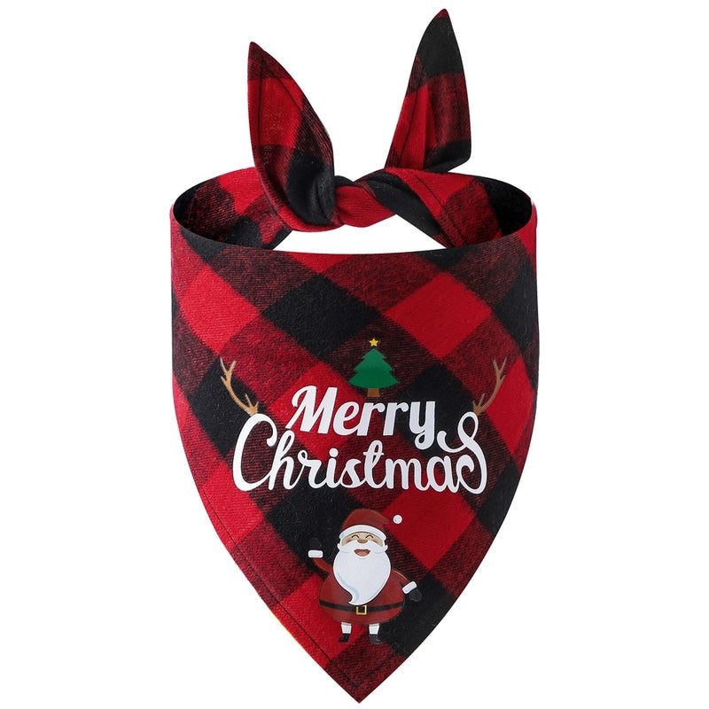 British Style Cotton Christmas Lattice Pet Scarf
