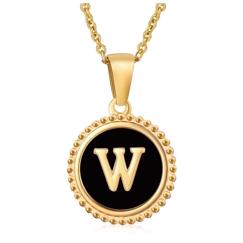 Stainless Steel Fashion Enamel Plating Letter Pendant Necklace