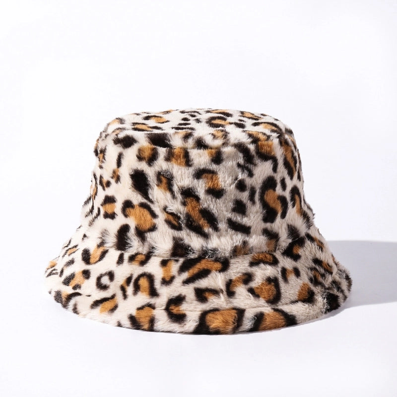 Unisex Streetwear Leopard Flat Eaves Bucket Hat