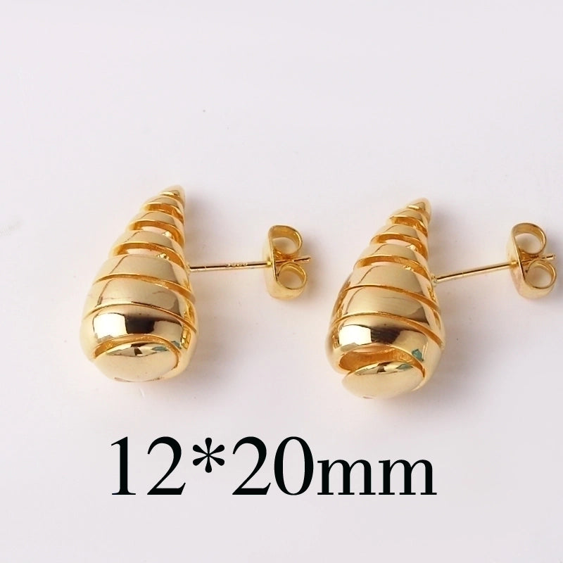 1 Pair Basic Minimalist Geometric Plating Copper Ear Studs