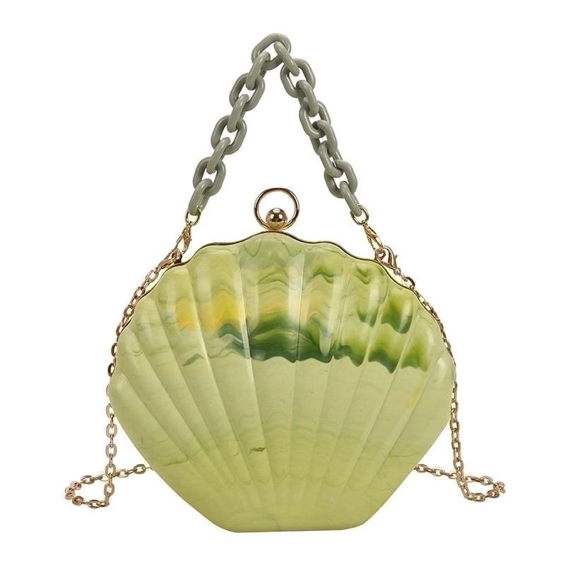 Women's Small Arylic Waves Cute Lock Clasp Dome Bag
