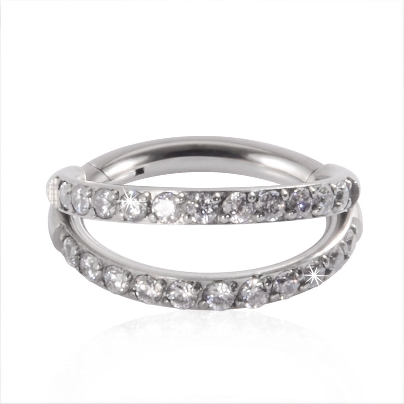 2 Pieces Nose Rings & Studs Fashion Moon Water Droplets G23 Titanium Stainless Steel Zircon Inlay Rhinestones Zircon