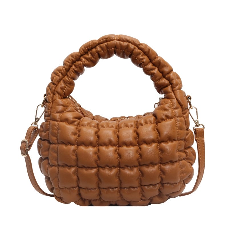 Women's Medium Pu Leather Solid Color Streetwear Square Zipper Shoulder Bag Handbag