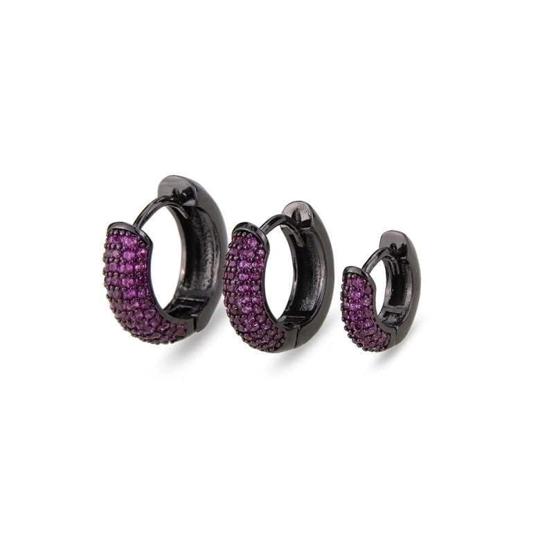 Minimalist Circle Copper Zircon 18K Gold Plated Earrings