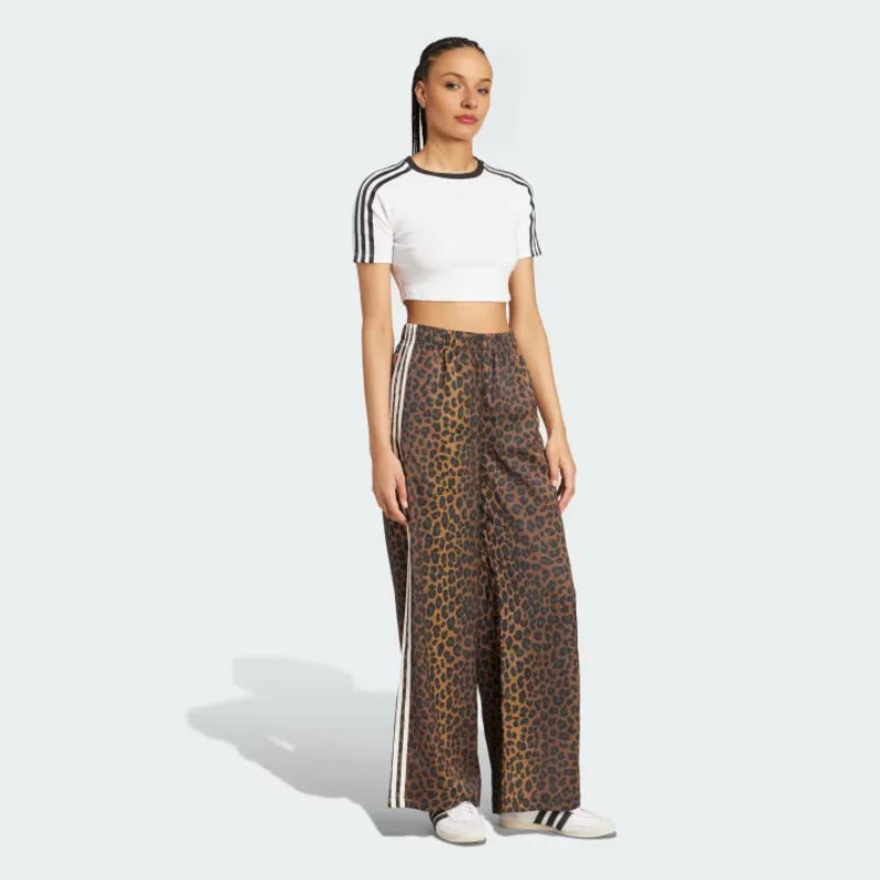 Athletic Leopard Print Lounge Pants With Side Stripes