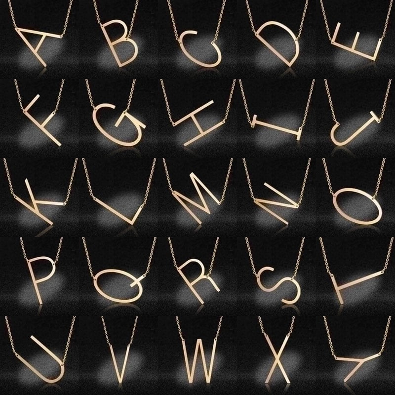 Minimalist Letter 201 Stainless Steel Polishing Plating Hollow Out Necklace