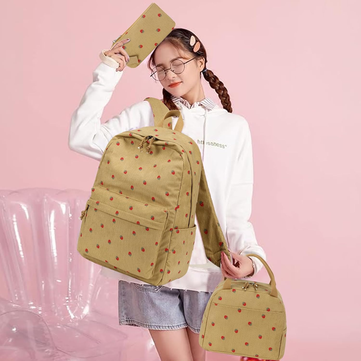 Bluboon School Backpack Teens Girls Boys Kids School Book Bags with Lunch Box Pencil Bag