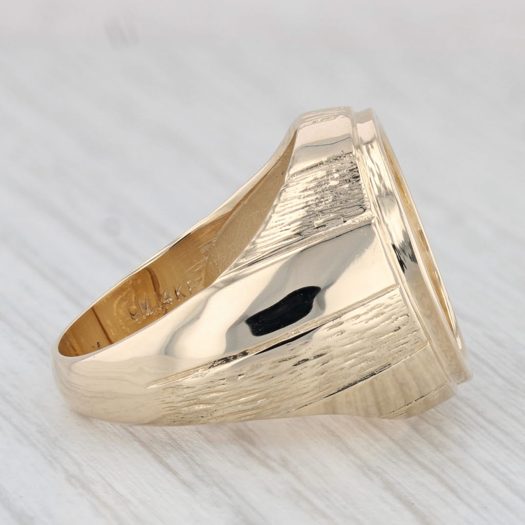 1989 1/10ozt 5 Dollar American Eagle Coin Ring 14k 22k Yellow Gold Sz 8.75