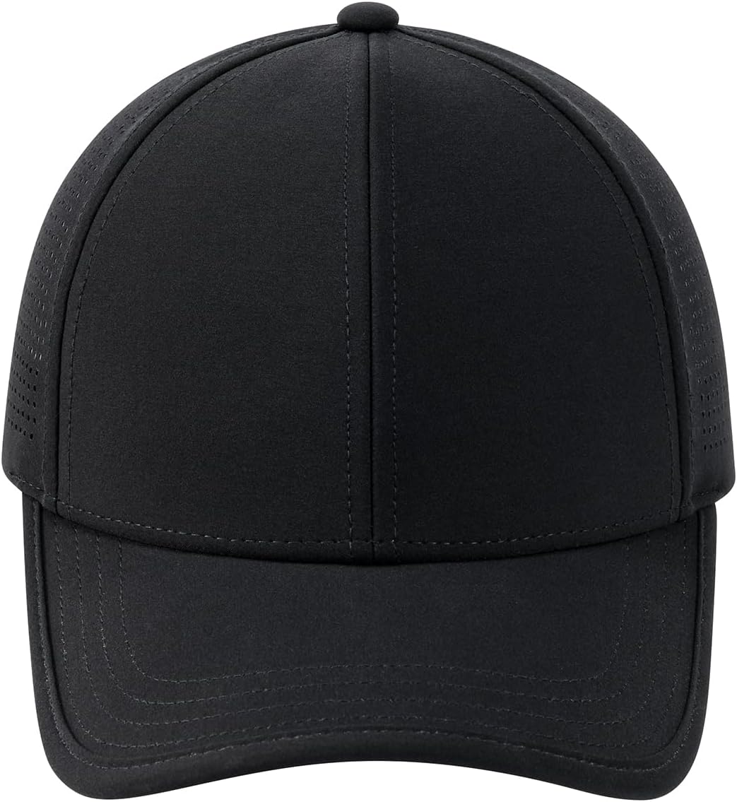 BOTVELA Men Structured Baseball Cap Side Laser Cut Vented Performance Hat for Outdoor Activities