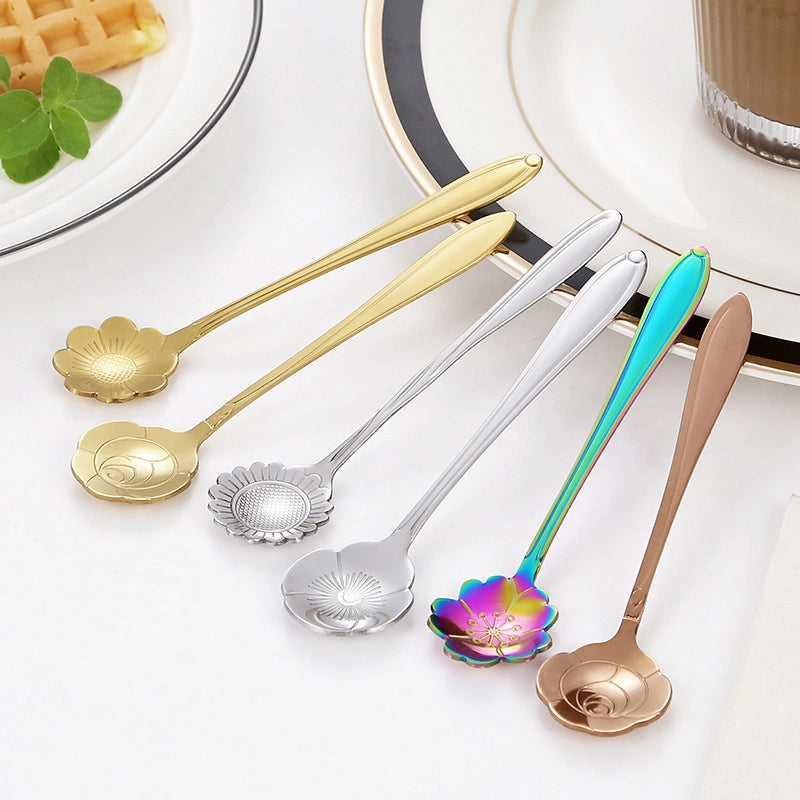 Casual Flower Stainless Steel Spoon