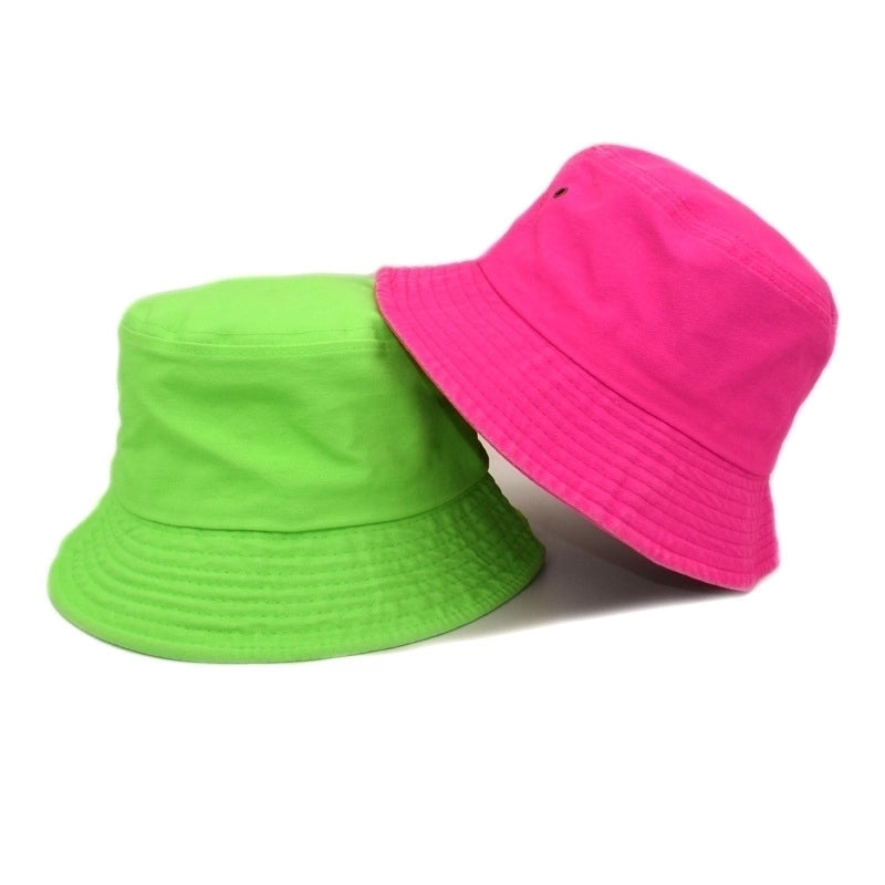 Unisex Minimalist Solid Color Flat Eaves Bucket Hat