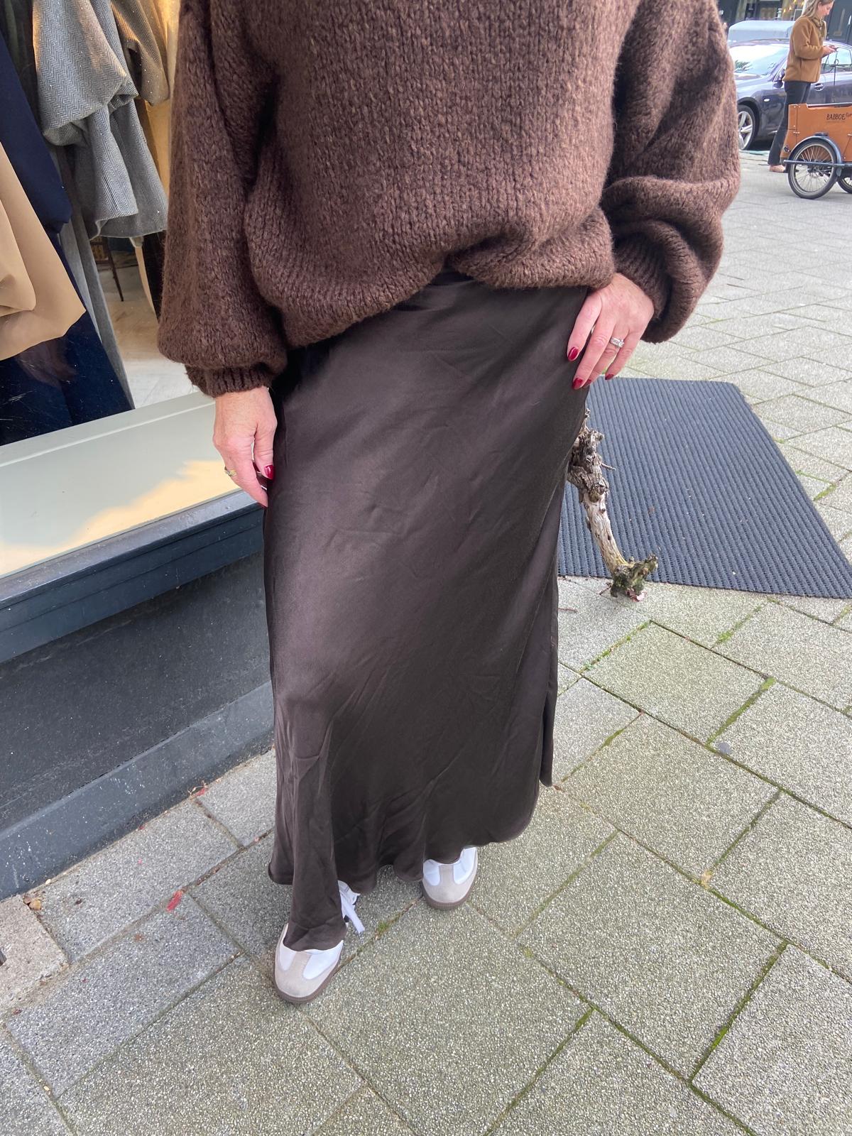 Silky Maxi Skirt Choco