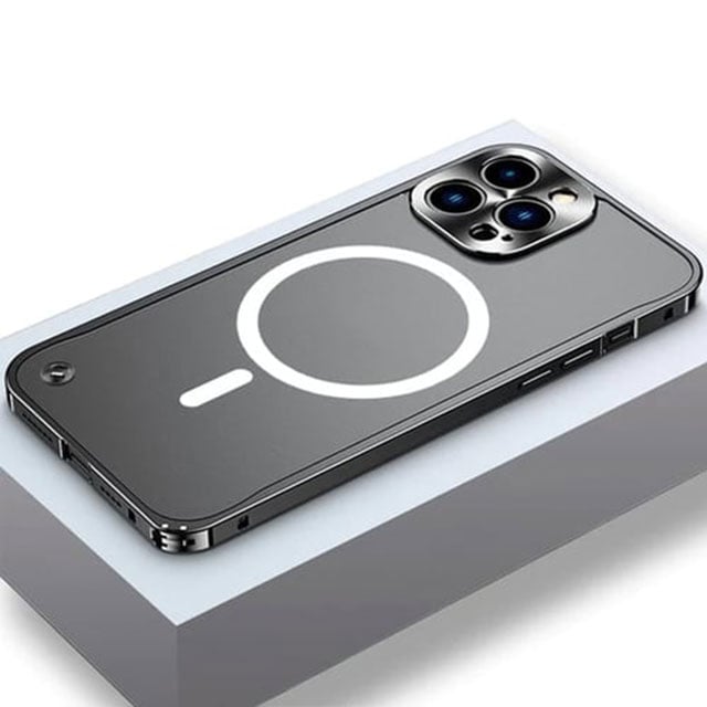 Metal Frame Magnetic charging Case Cover for iPhone