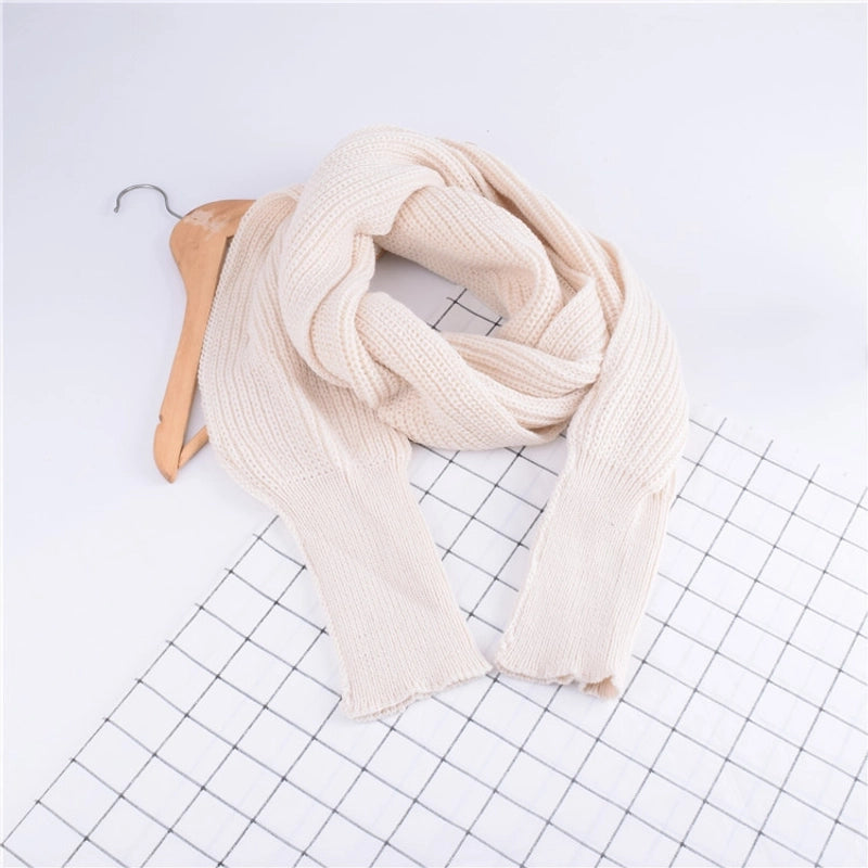 Autumn And Winter Wool Scarf Men And Women's Long Neck Shawl With Sleeves Knitted Scarf