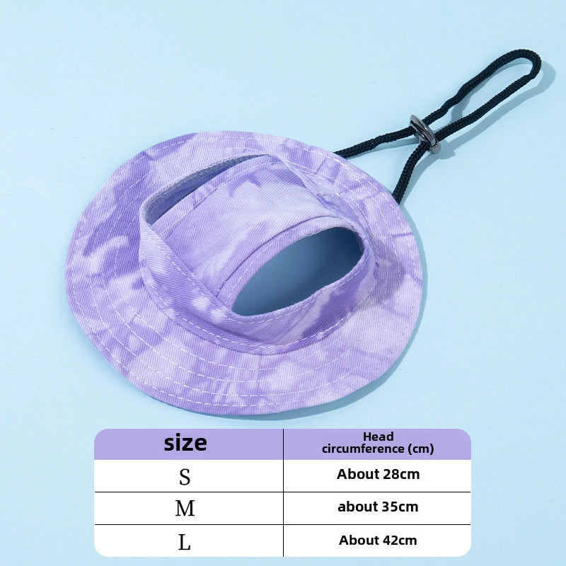 Dog Cat Sunshade Hat Exposed Ears Adjustable Rope Buckle Fisherman Hat Pet Supplies