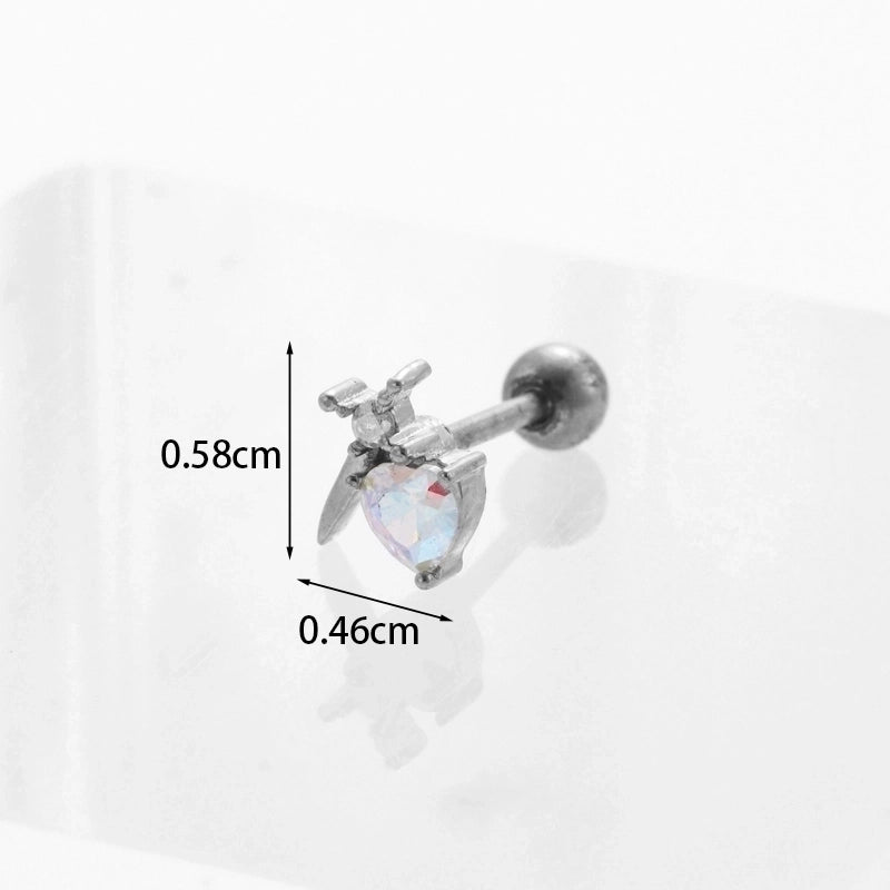 Ear Cartilage Rings & Studs Geometric Copper Plating Artificial Gemstones