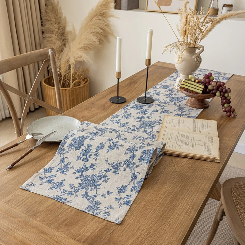 Retro Stripe Plaid Flower Cotton And Linen Tablecloths
