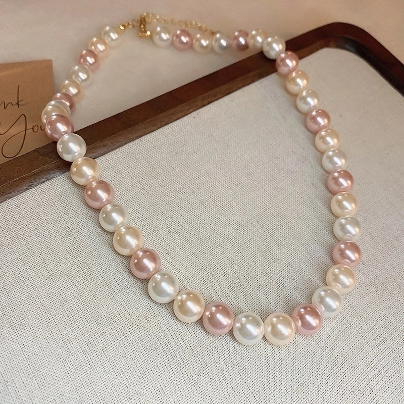 Round Pearl Plating Women's Necklace