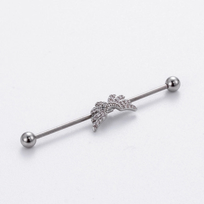 1 Piece Ear Cartilage Rings & Studs Vintage Style Cross Heart Shape Snake 316L Stainless Steel  Copper Plating Inlay Zircon
