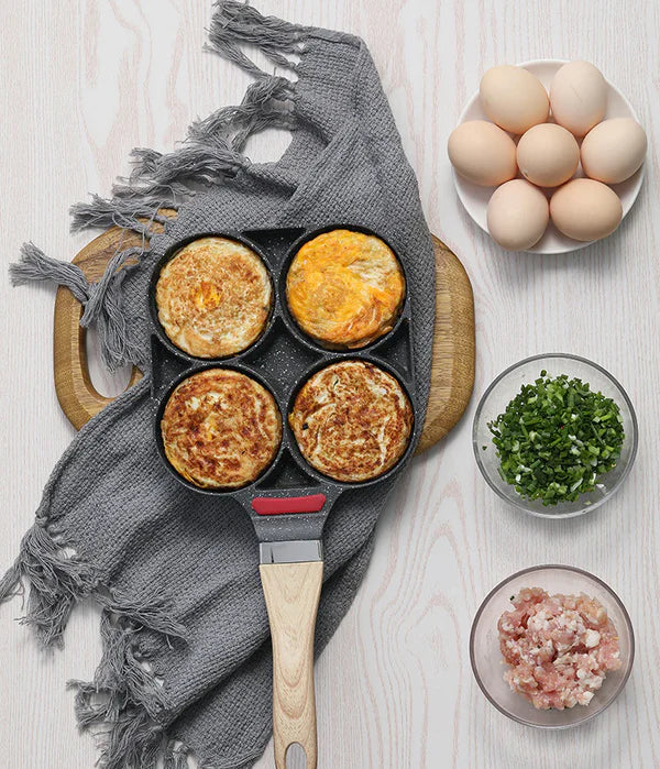 4-Hole Fried Non Stick Pan for Egg. Burger. Pancake. etc