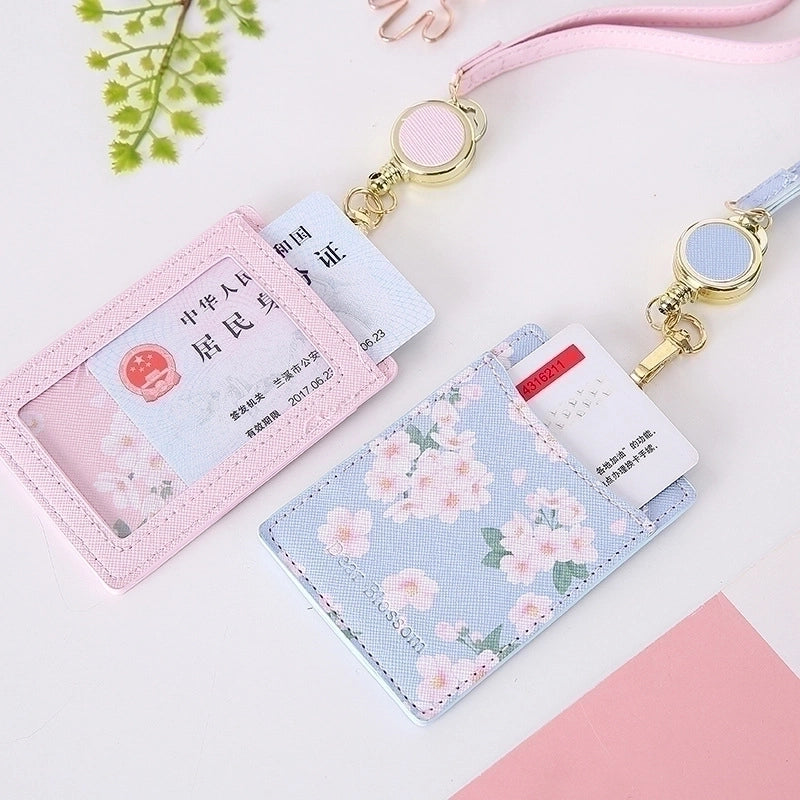 Unisex Flower Pu Leather Open Card Holders