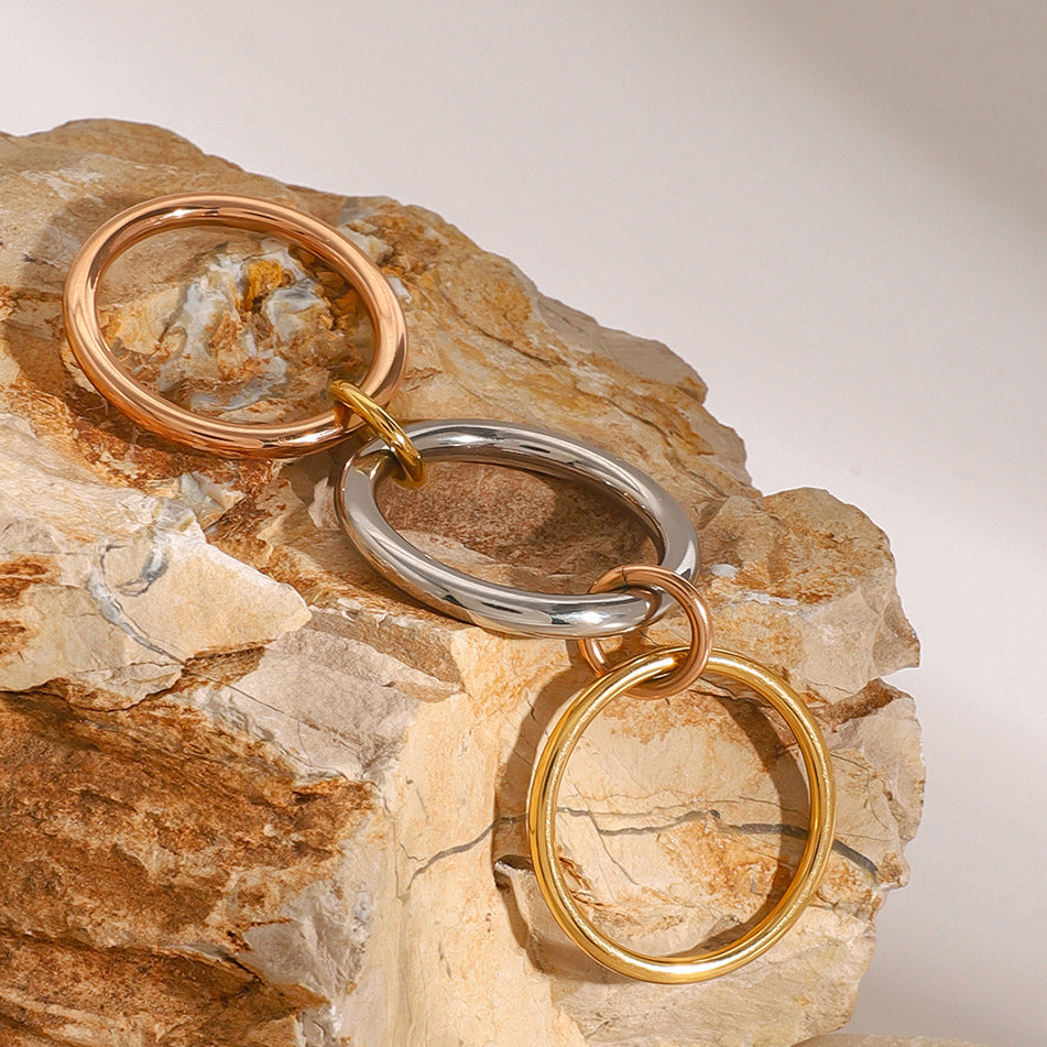 Stainless Steel Stacking Ring Niche Ins Style Ring Titanium Steel Bracelet Rings