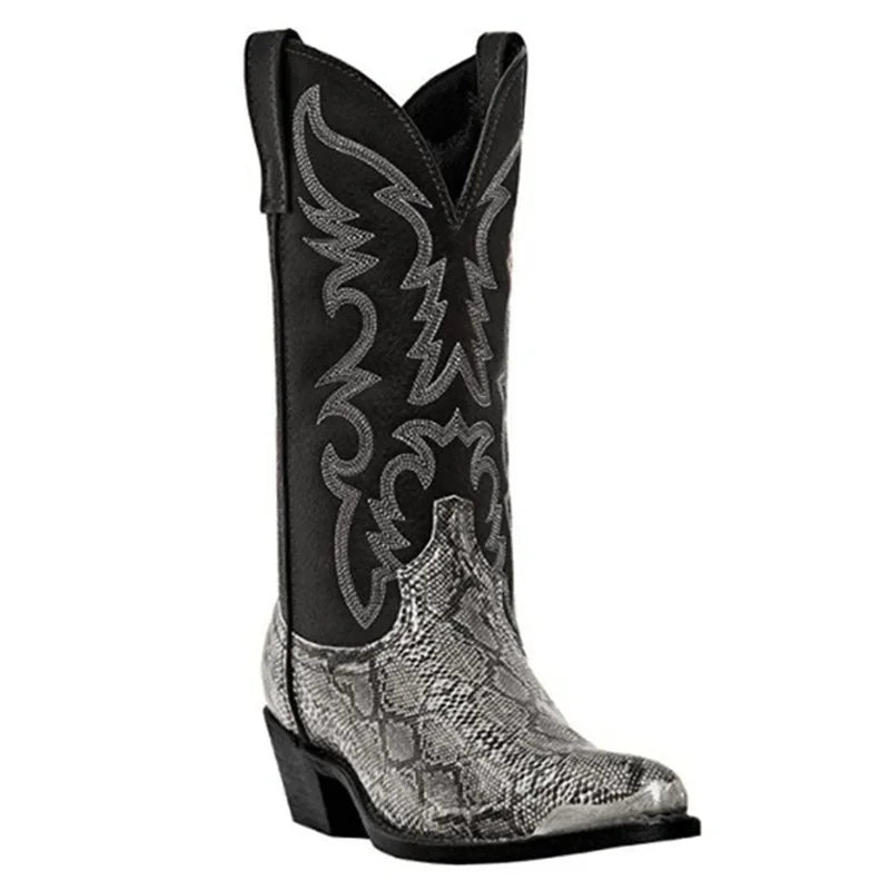 Snake Pattern Mens Western Cowboy Boots | Pointed Toe 38-48