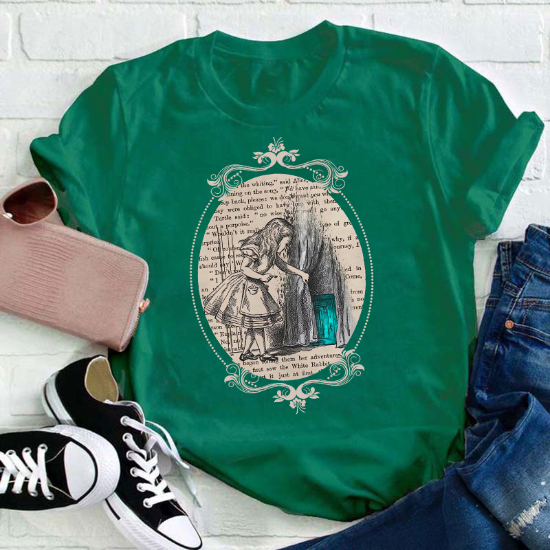 Follow The White Rabbit Teacher T-Shirt