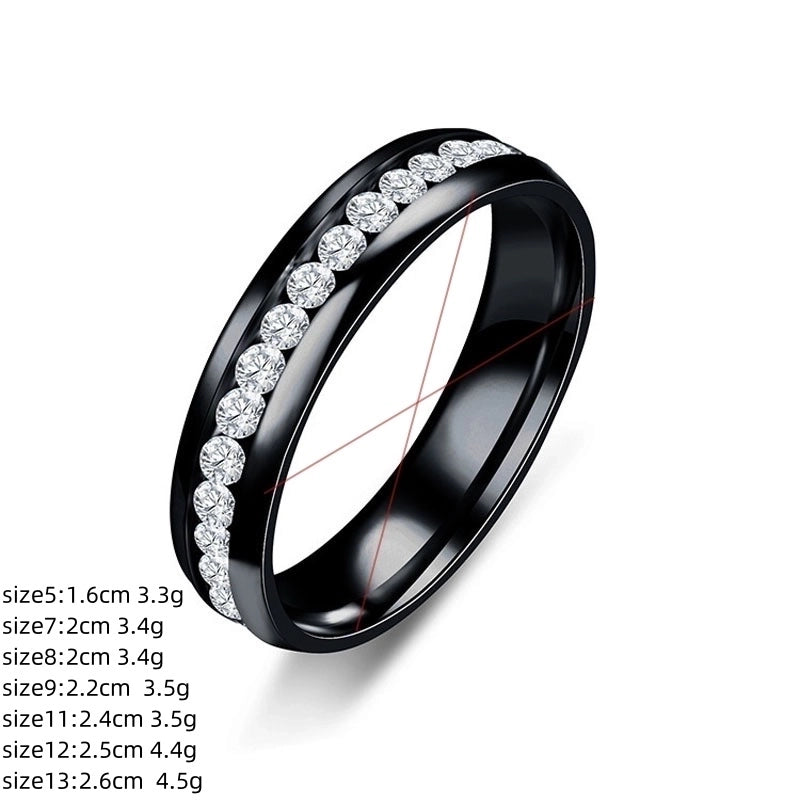 3 Pieces Minimalist Round 304 Stainless Steel Artificial Gemstones Plating Inlay Stainless Steel Rings