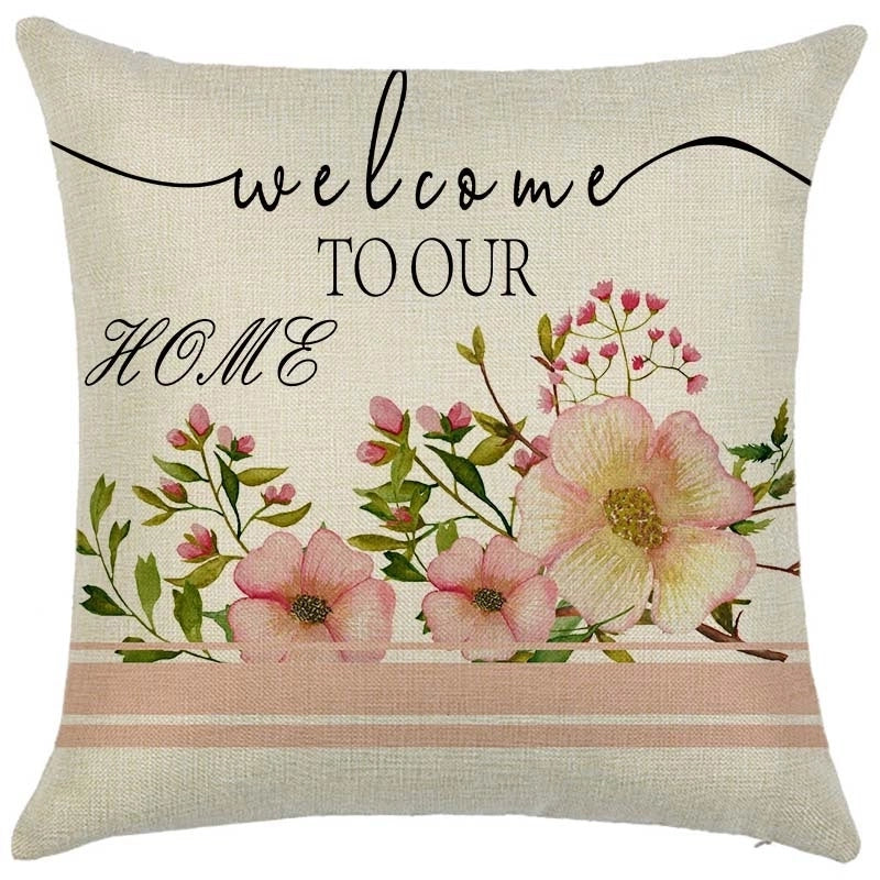 Pastoral Plant Flower Linen Pillow Cases