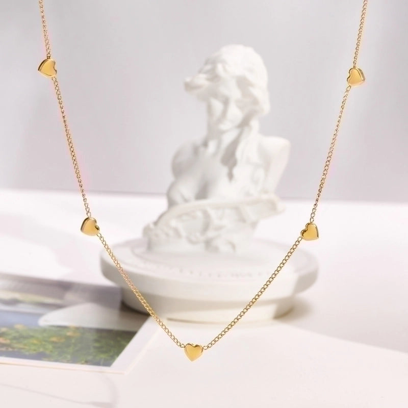 Minimalist Heart Shape 201 Stainless Steel Plating Stainless Steel Necklaces