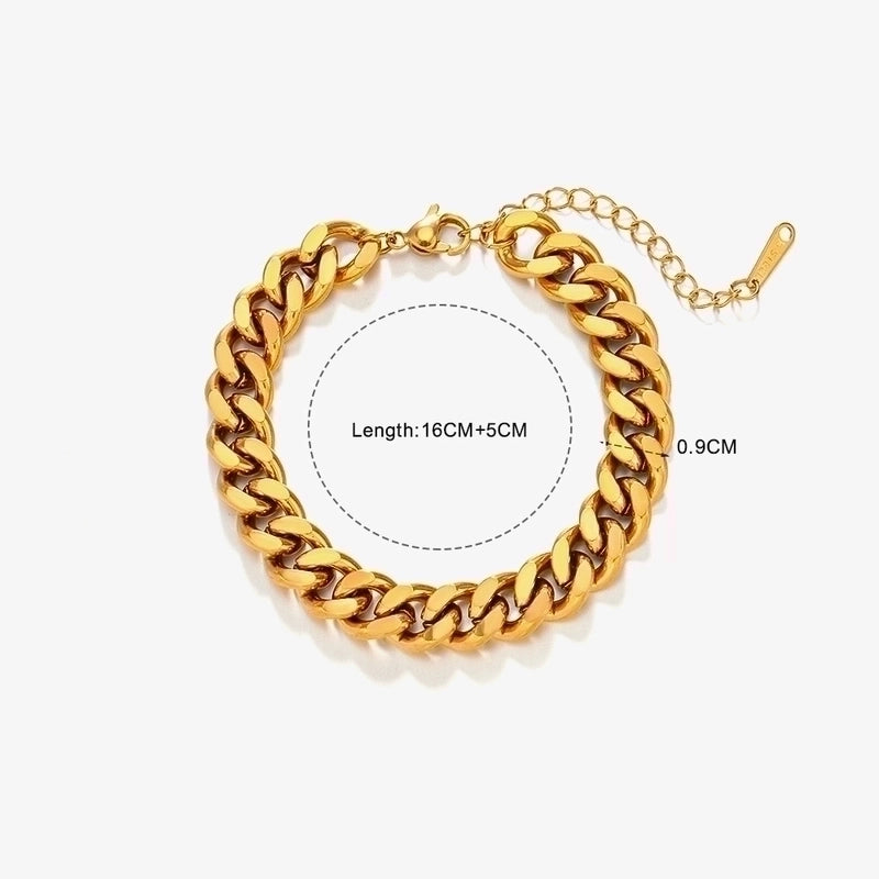 Minimalist Geometric Solid Color Stainless Steel Plating Chain Bracelets