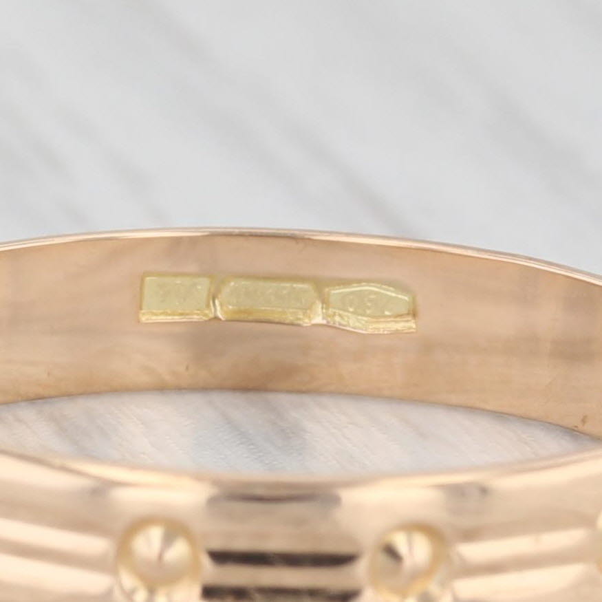Vintage 18K Yellow Gold Etched Pattern Wedding Band Size 8.25 Ring