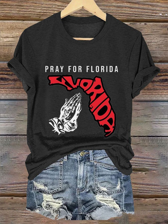 Women's 'Pray for Florida' Print T-Shirt