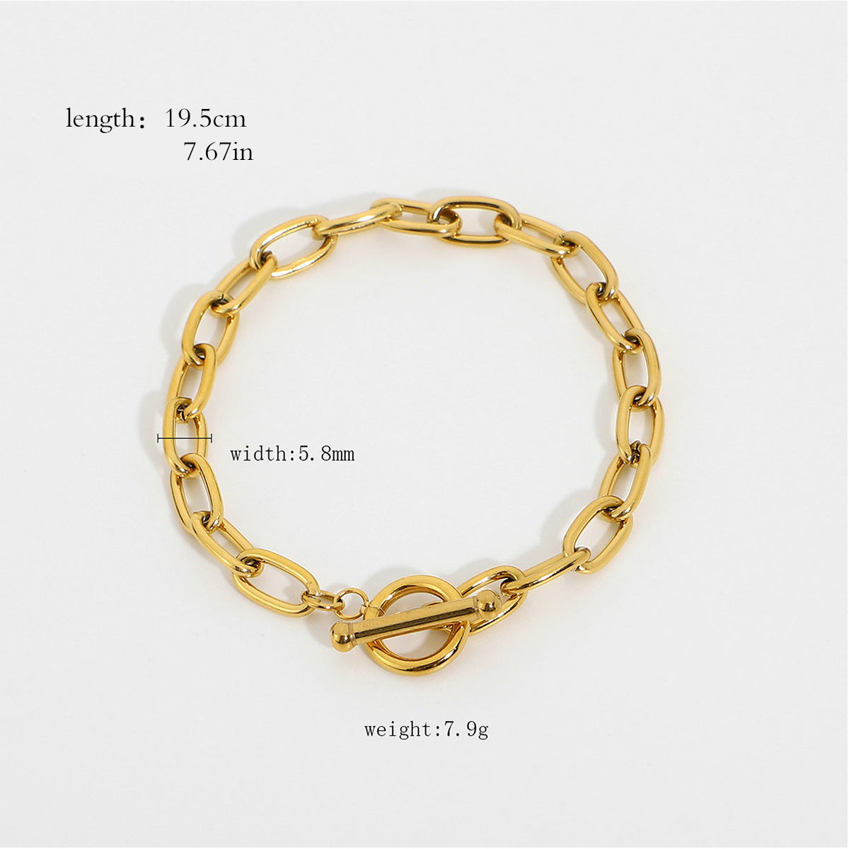 Jie Ding Stainless Steel Gold Pearl Bracelet Niche Metal Chain Titanium Steel Jewelry