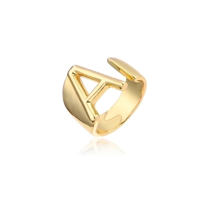 New 18k Copper Gold-plated Alphabet Open Ring