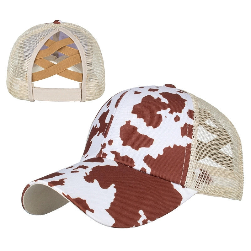 Women's Commute Color Block Patchwork Flat Eaves Baseball Cap