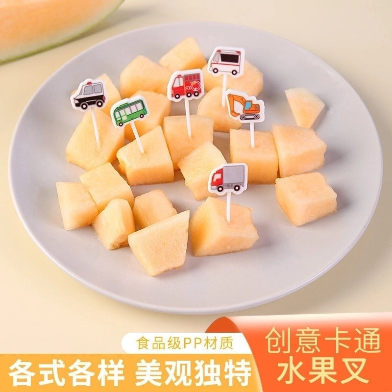 Fashion Car Plastic Fruit Fork 1 Set