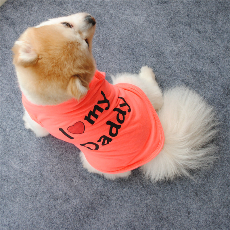 Letter Printed Cotton Dog Vest