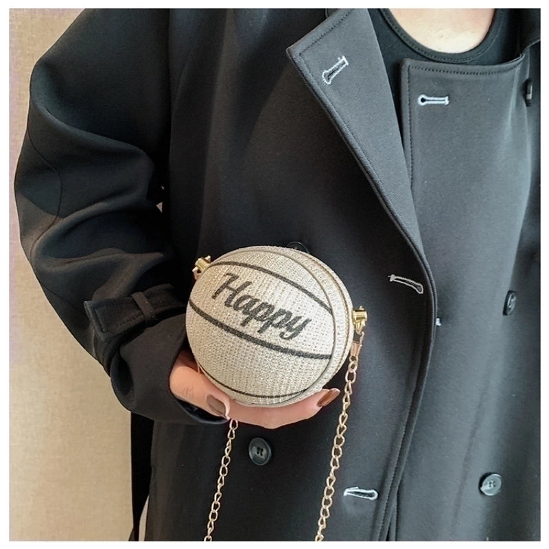 Kid's Pu Leather Letter Classic Style Round Zipper Crossbody Bag Coin Purse