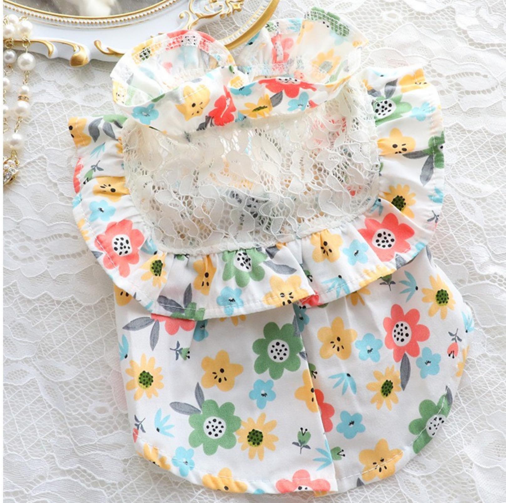 Pet Lace Flower Dress