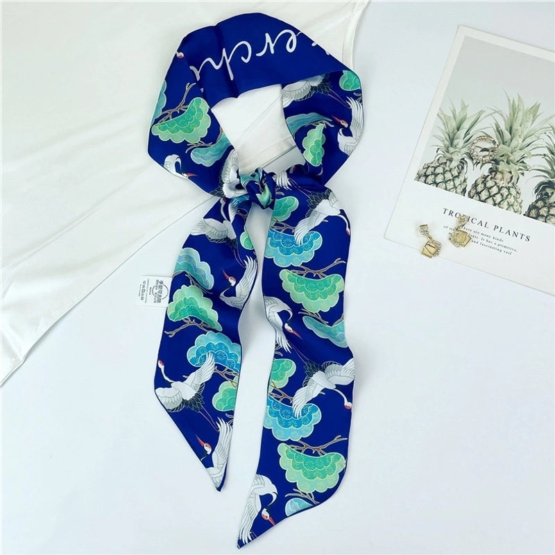 Women's Sweet Flower Satin Silk Scarves
