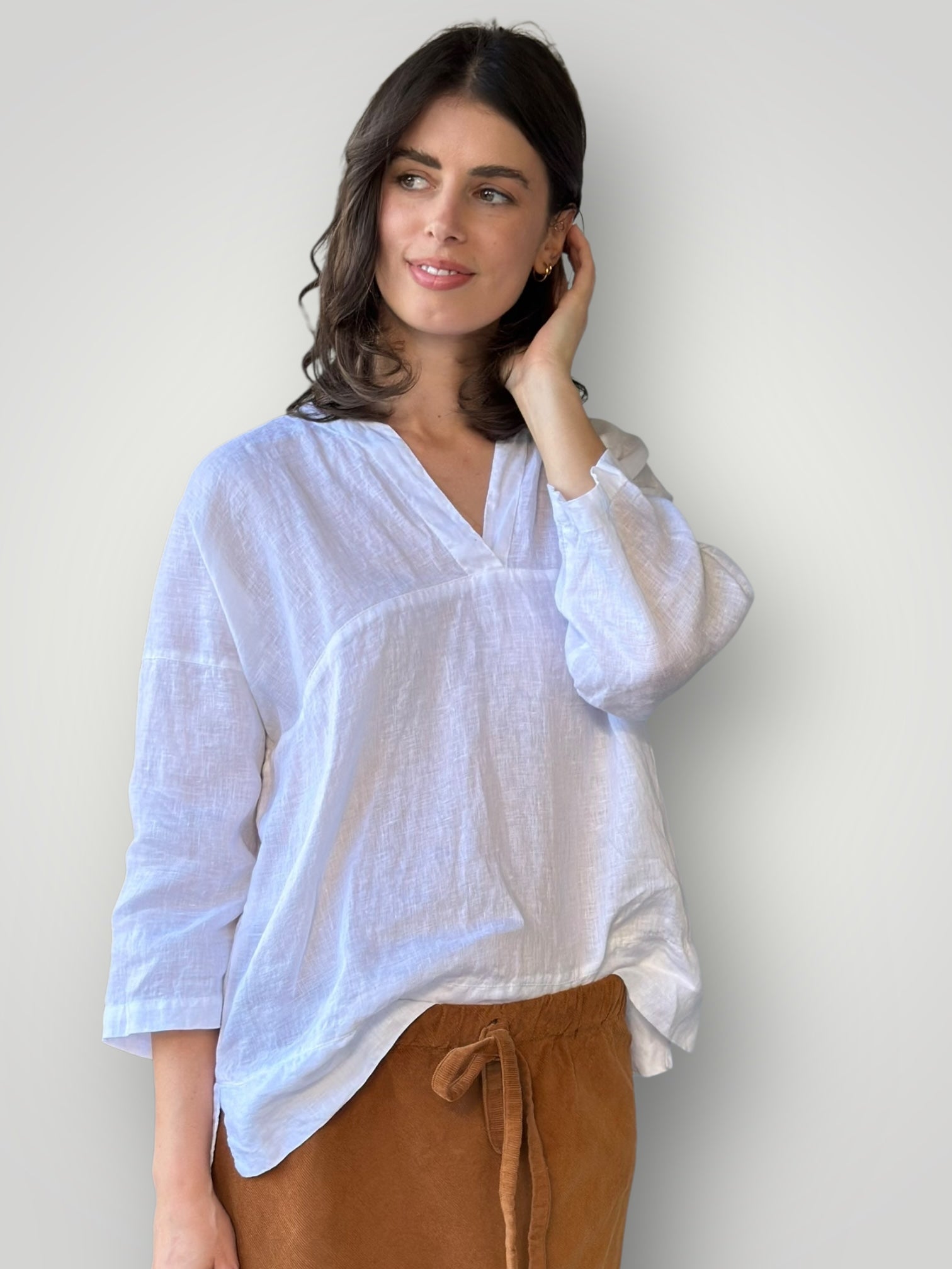 francis top - white linen