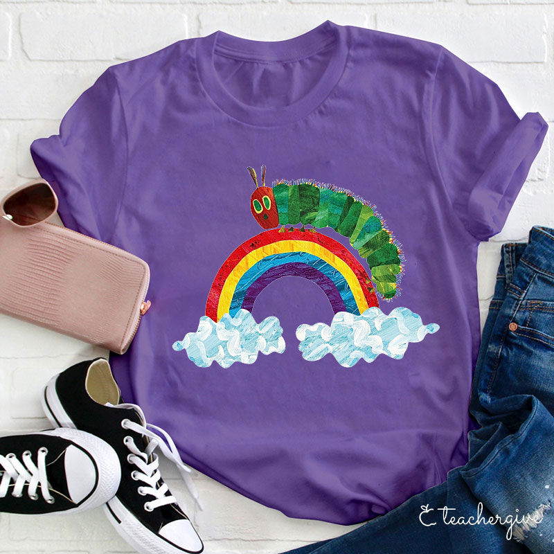 The Very Hungry Caterpillar Rainbow Teacher T-Shirt