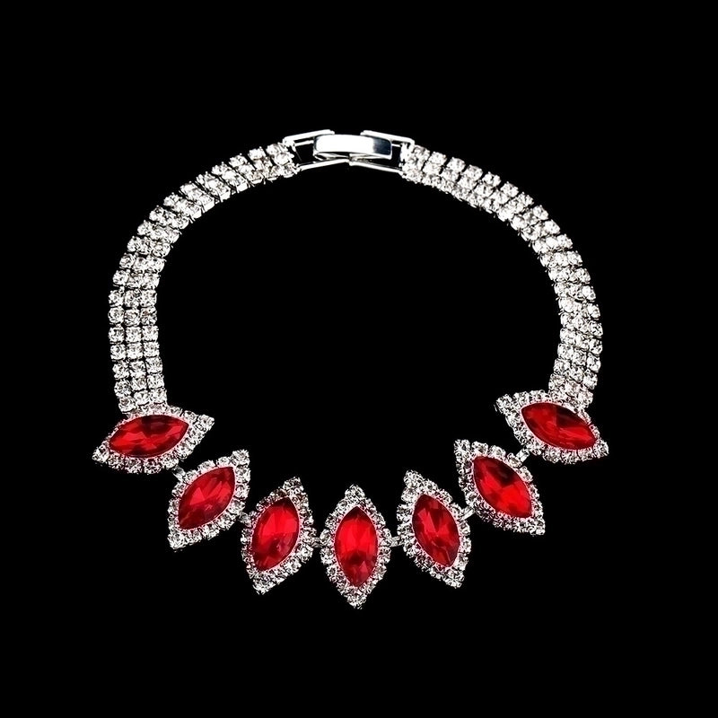 Minimalist Solid Color Artificial Crystal Copper Inlay Zircon Earrings Necklace