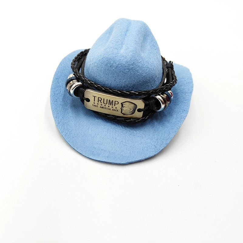 Cowboy Style Polyester Solid Color Pet Hat
