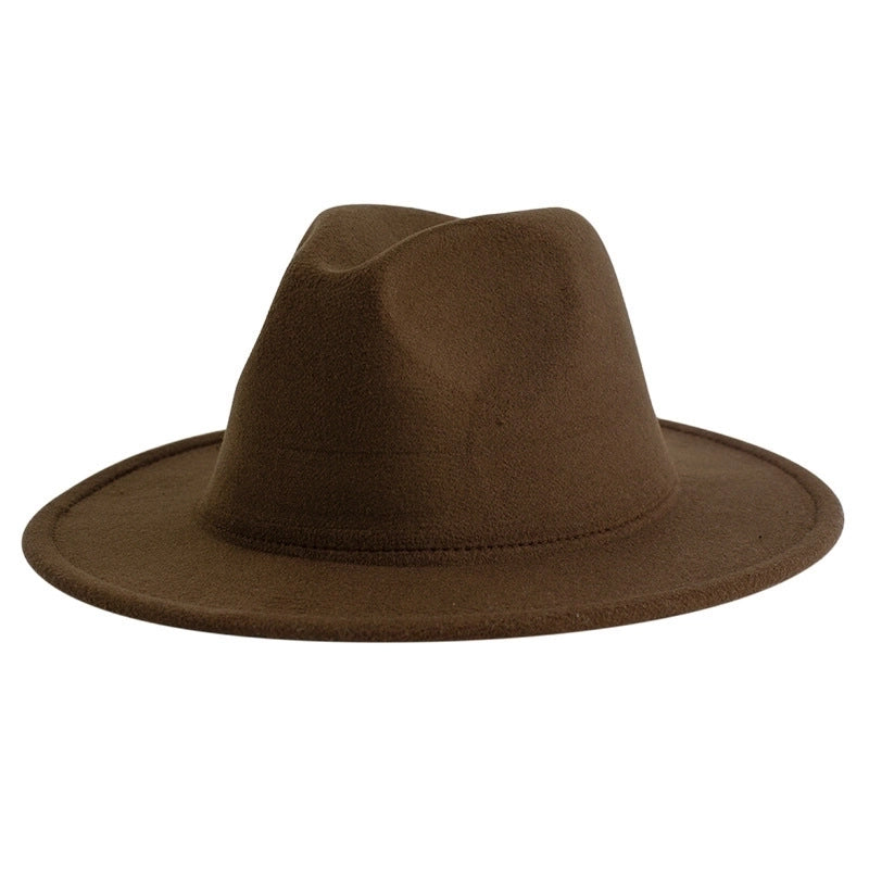 British Style Jazz Hat Big Brim Retro Soft Felt Hat Women's Fashion Autumn And Winter Warm Gentleman Hat Top Hat