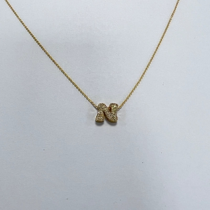 Minimalist Letter Copper Zircon Necklace In Bulk